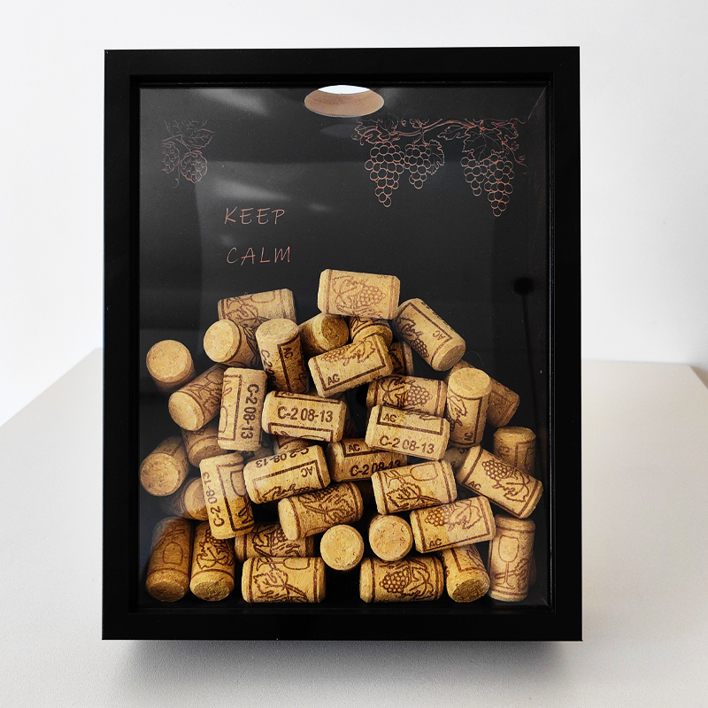 Red Wine Cork Display Frame Wo - Vintage Collectible Glass 评论和价格