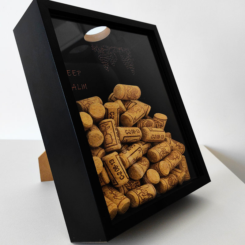 Red Wine Cork Display Frame Wo - Vintage Collectible Glass 评论和价格