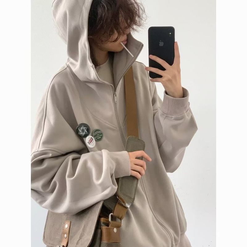 Autumn College Casual Set Men  - Vintage Zip Hoodie 评论和价格
