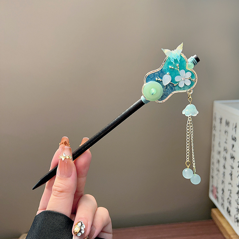 Classic Tassel Hair Stick Blac - Vintage Jewelry Collection 评论和价格